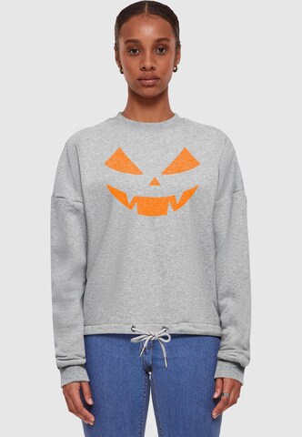 ABSOLUTE CULT Sweatshirt 'Halloween - Pumpkin Face' in Grau: Vorderseite
