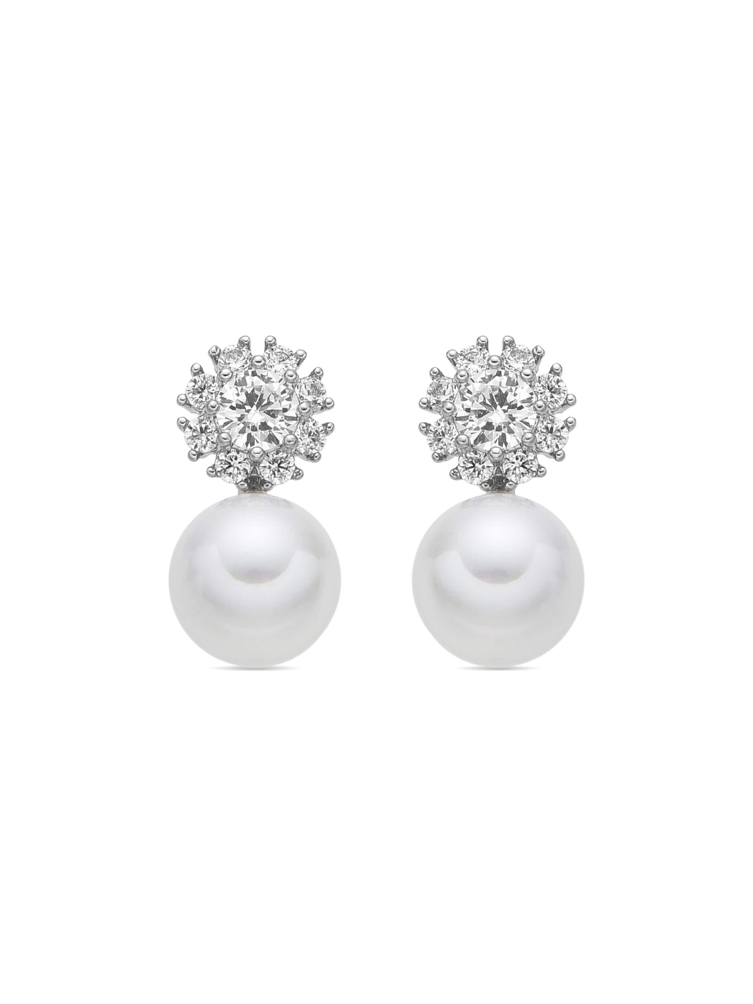 Luxenter - Brincos 'Zioka' em branco: frente