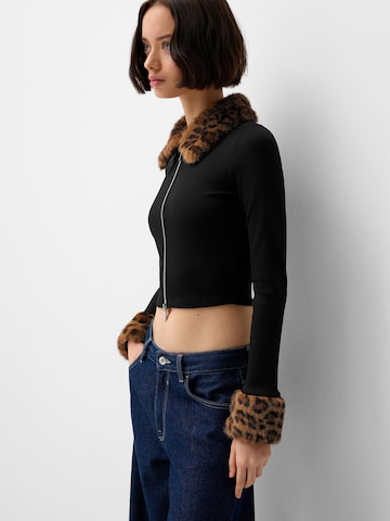 Bershka Knit cardigan in Black