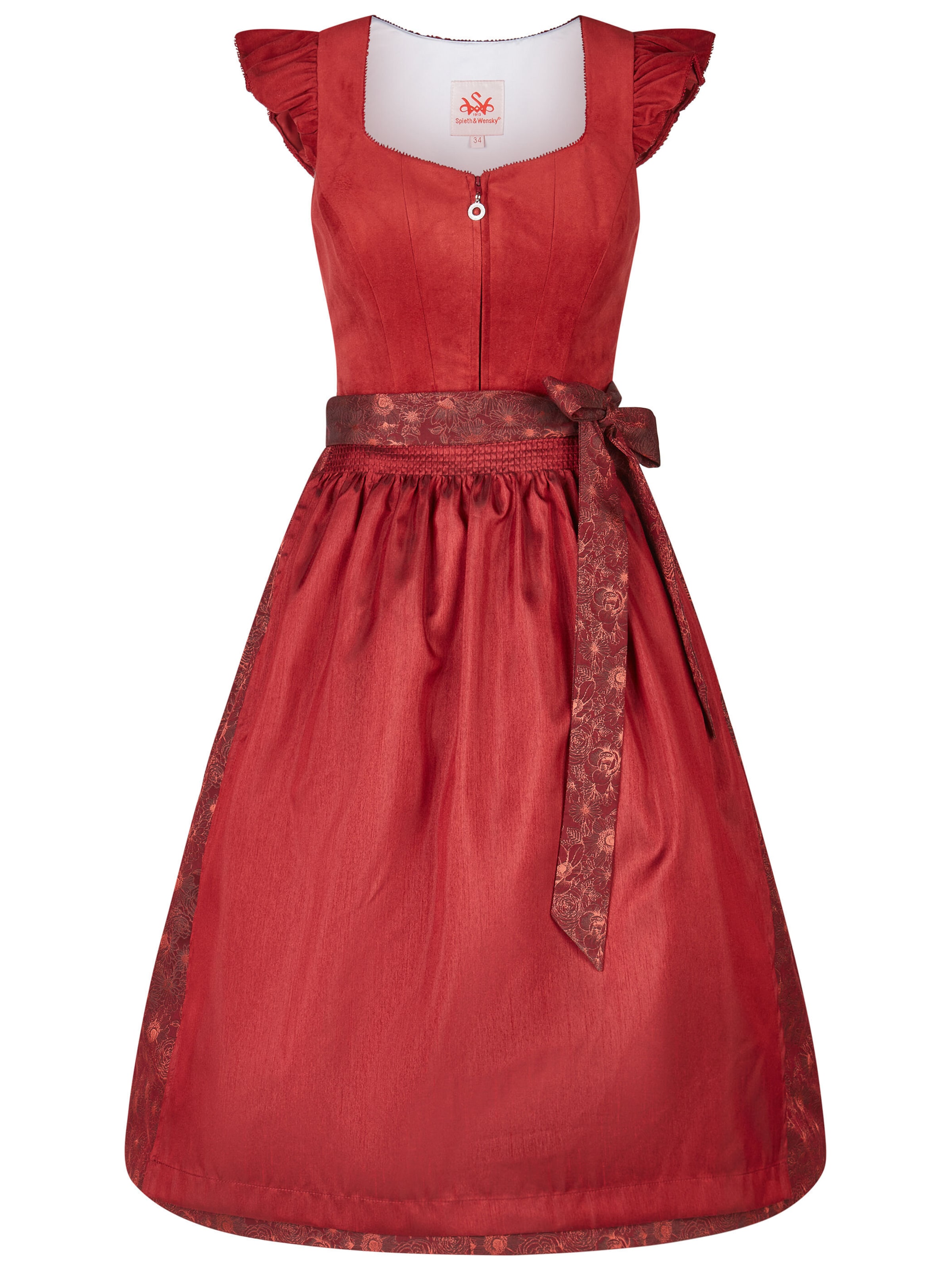 SPIETH & WENSKY Dirndl 'Kendall' in Midilänge in 30 in rot, Produktansicht