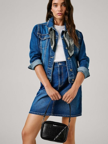 Pepe Jeans Schoudertas ' KEYRA CROCO ' in Zwart: voorkant