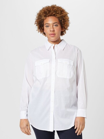 Lauren Ralph Lauren Plus Μπλούζα 'COURTENAY' σε λευκό: μπροστά
