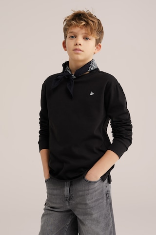 WE FashionSweater majica - crna boja: prednji dio