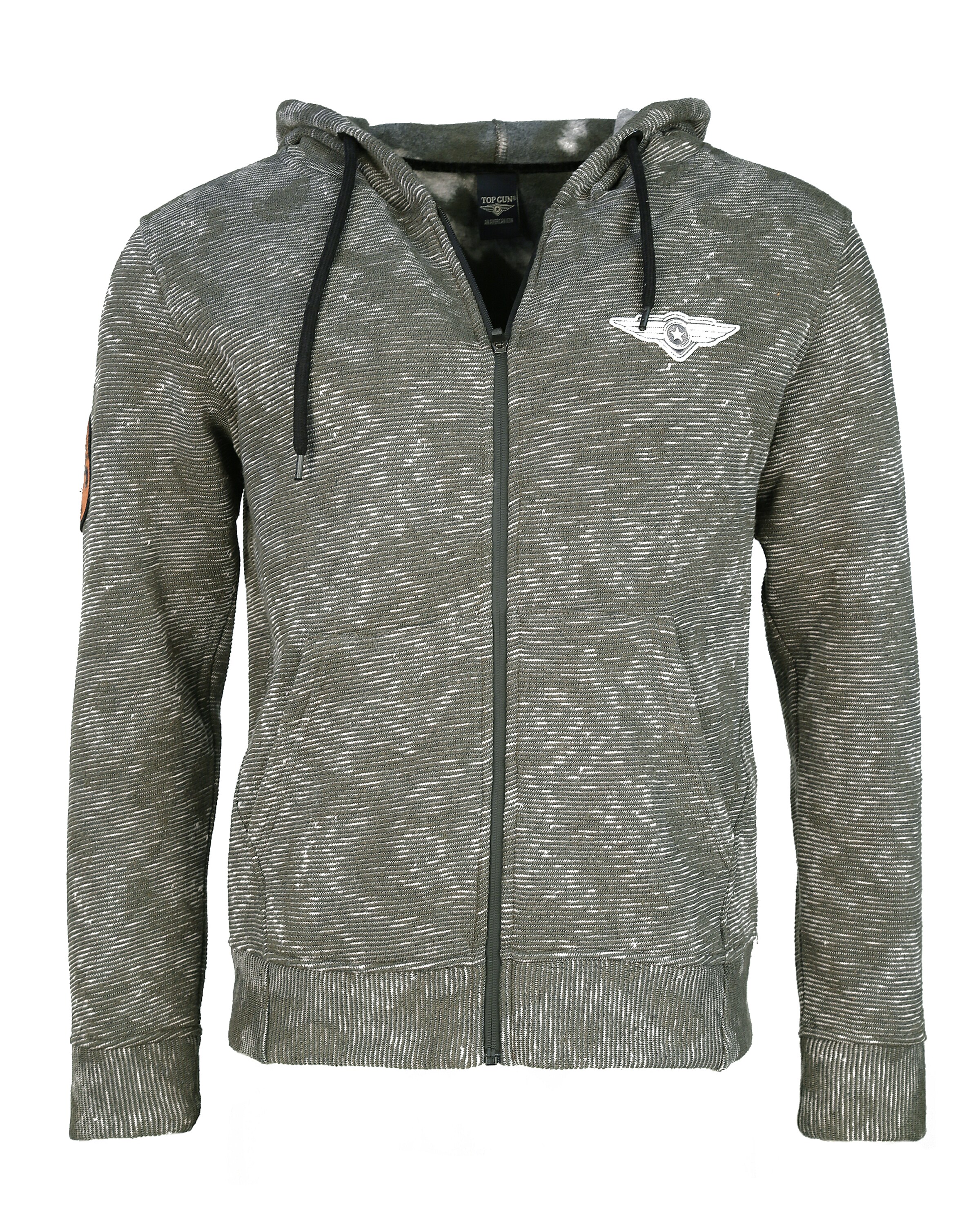 TOP GUN Sweat jacket in Green: front