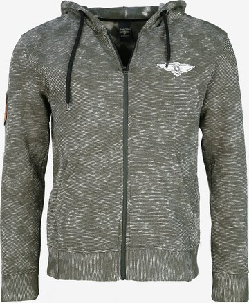 TOP GUN Zip-Up Hoodie in Green: front