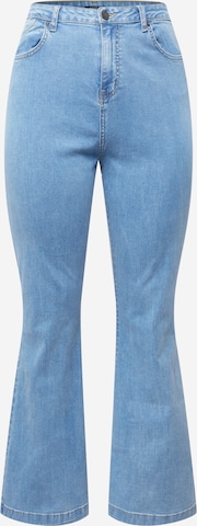 Nasty Gal Plus Flared Jeans in Blauw: voorkant