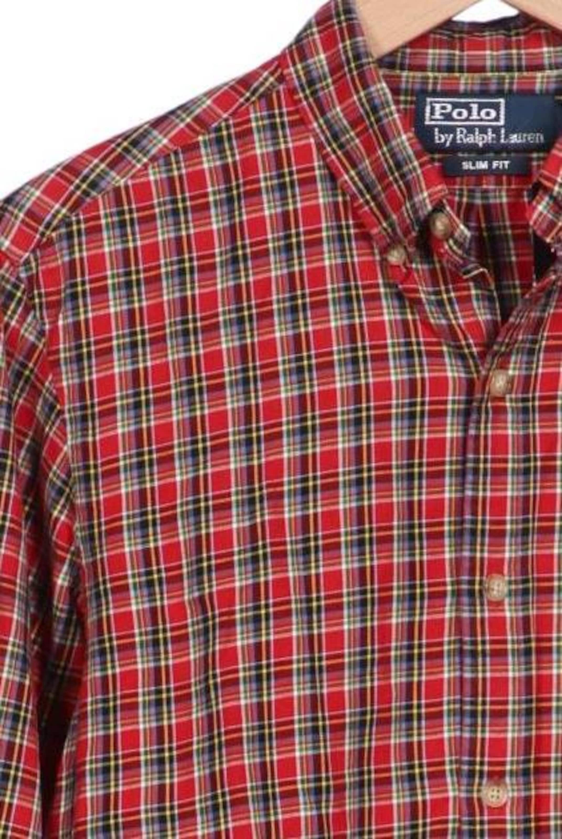 Polo Ralph Lauren Button Up Shirt in 6XL in Red