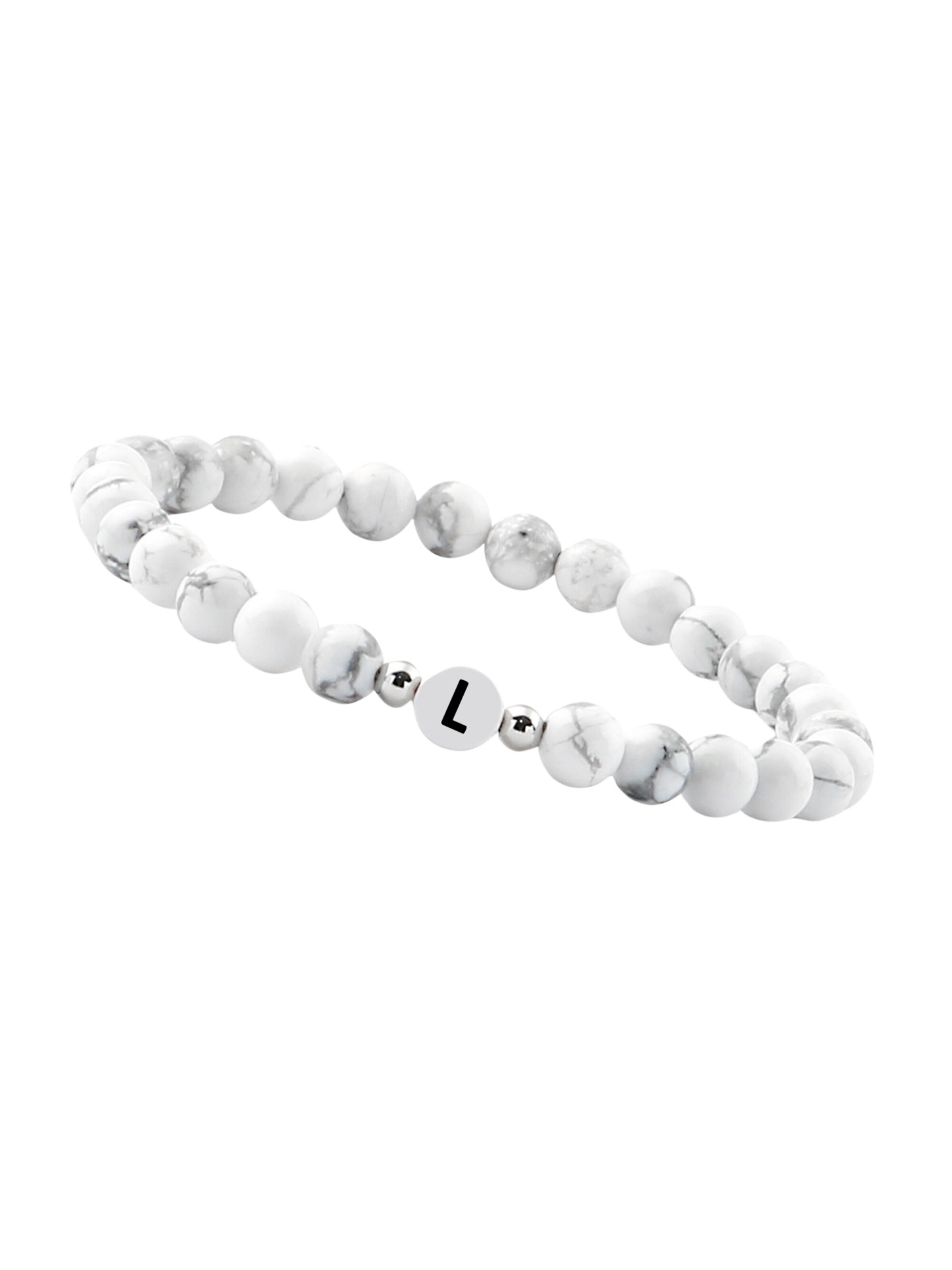 GOOD.designs Perlenarmband in Weiß: Vorderseite