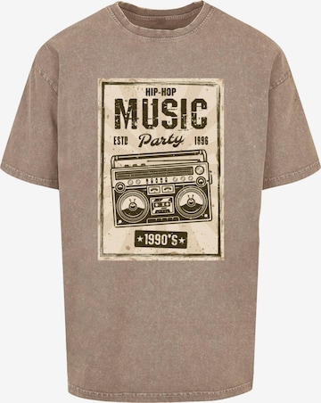 Mister Tee Shirt 'Retro Boom' in Brown: front