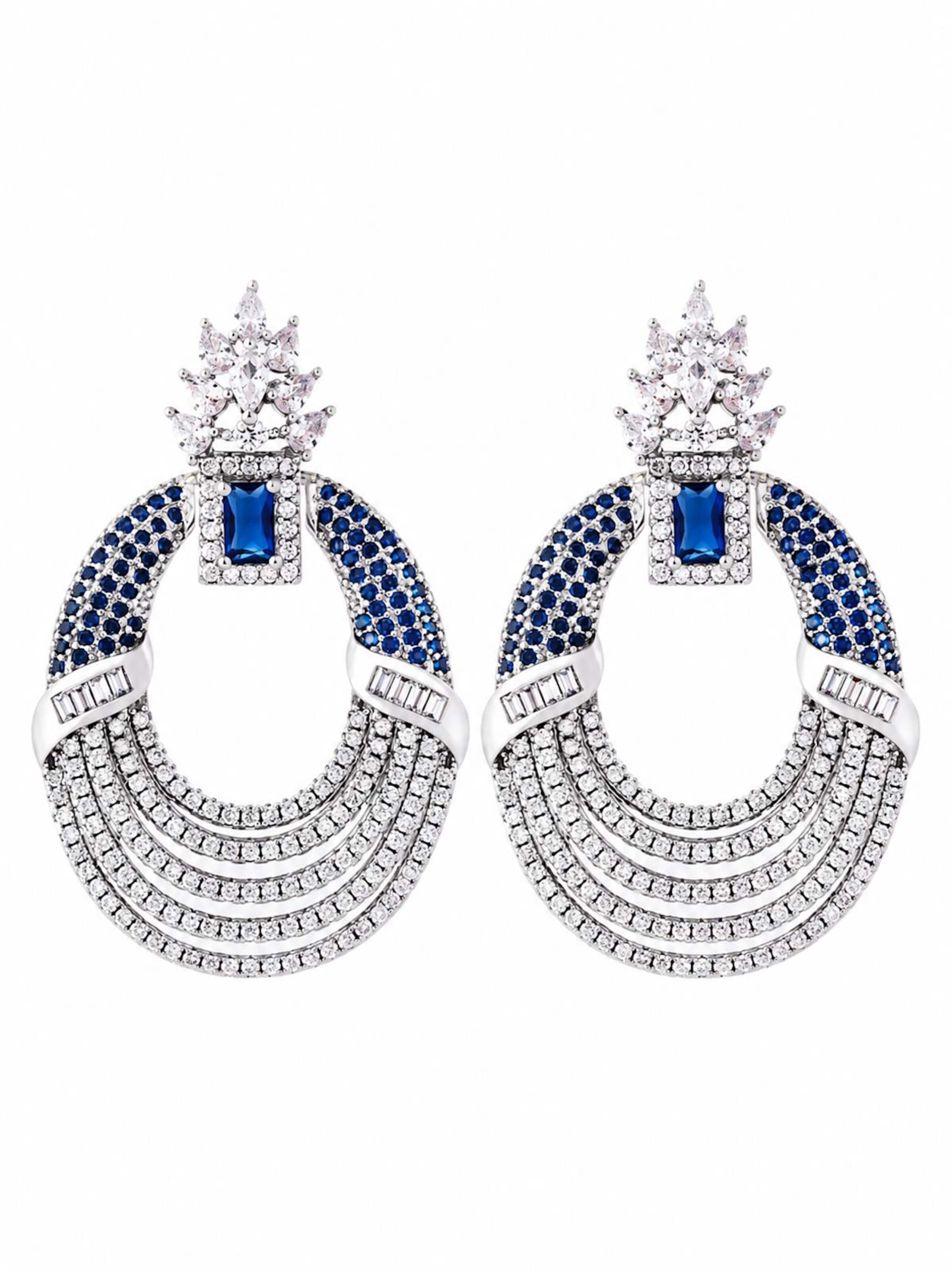 Boucles d'oreilles 'Royal' LanLivia en bleu : devant