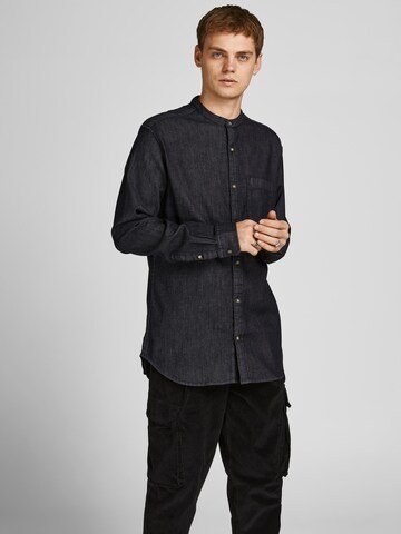 JACK & JONES Regular fit Button Up Shirt 'Perfect' in Black: front