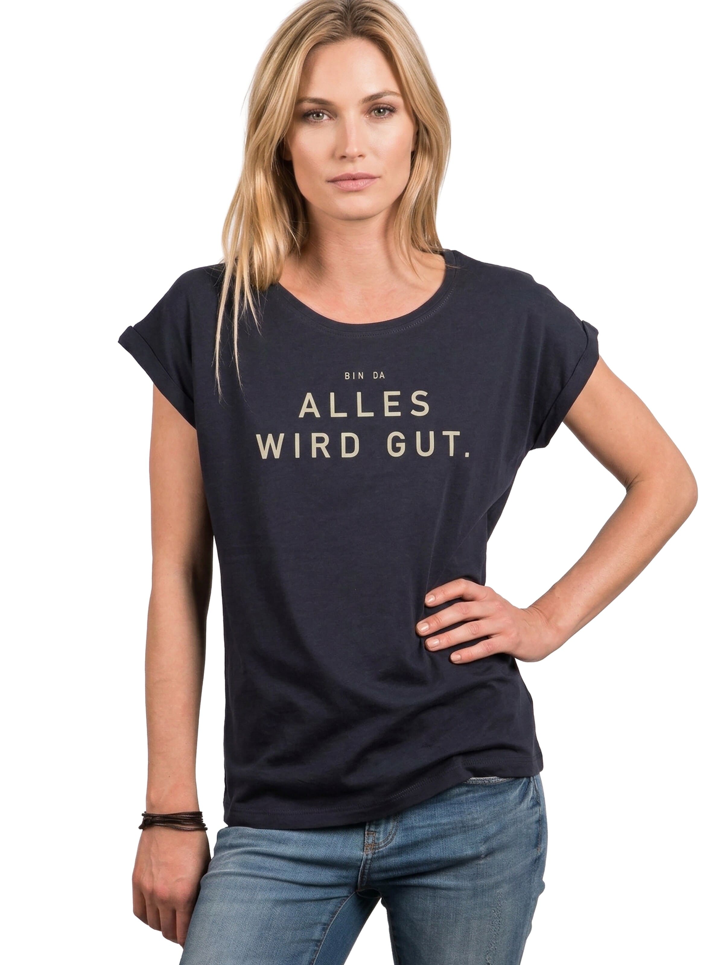MAKAYA Shirt 'Bin da alles wird gut' in Blue