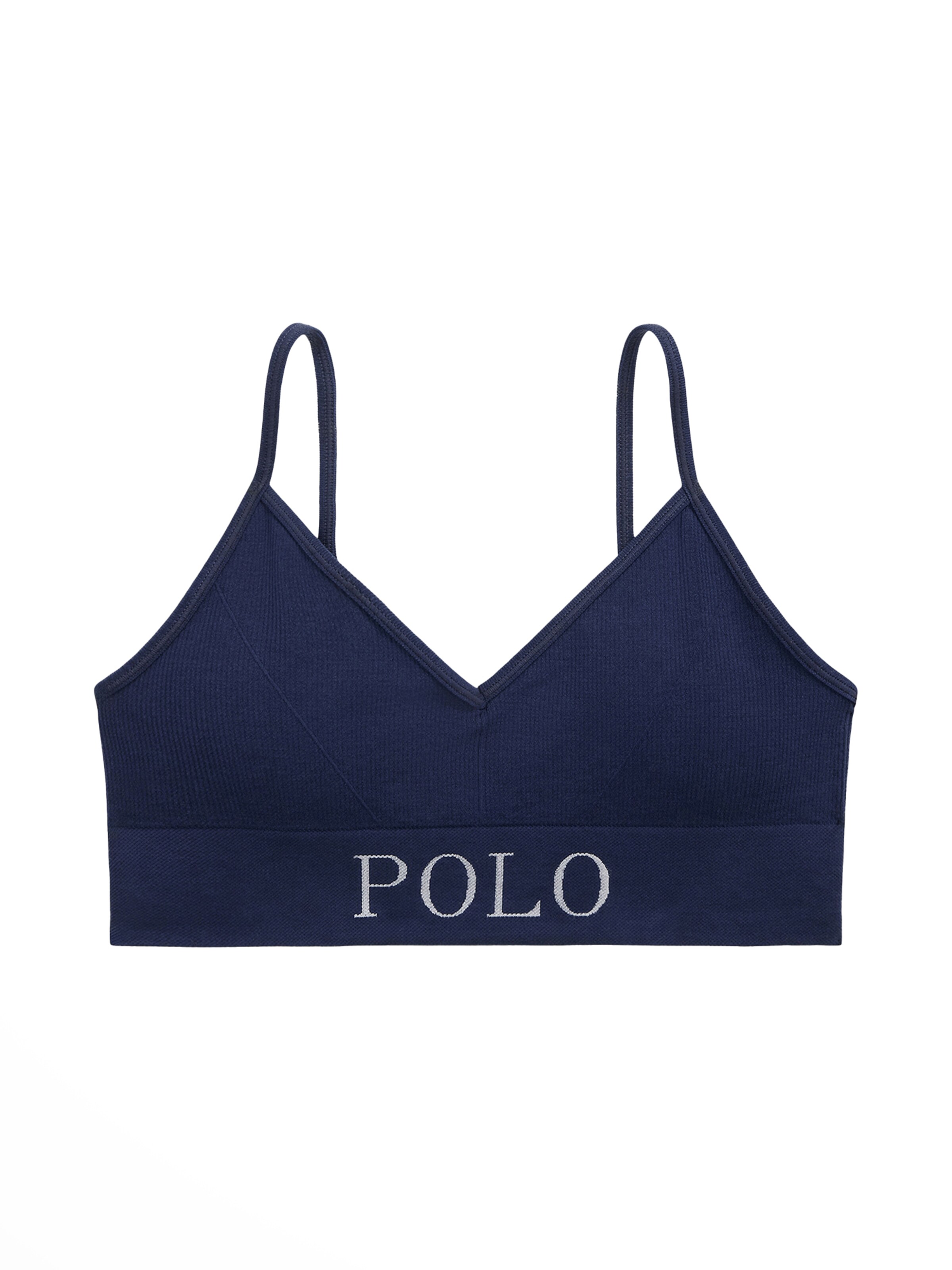 Bustier Soutien-gorge ' Ribbed Seamless ' Polo Ralph Lauren en bleu : devant