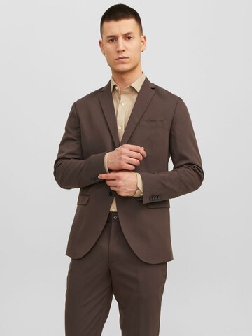 Coupe slim Veste de costume 'Franco' JACK & JONES en marron : devant