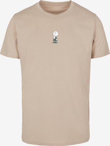 Merchcode T-Shirt 'Peanuts - Charlie Brown' in Beige: predná strana