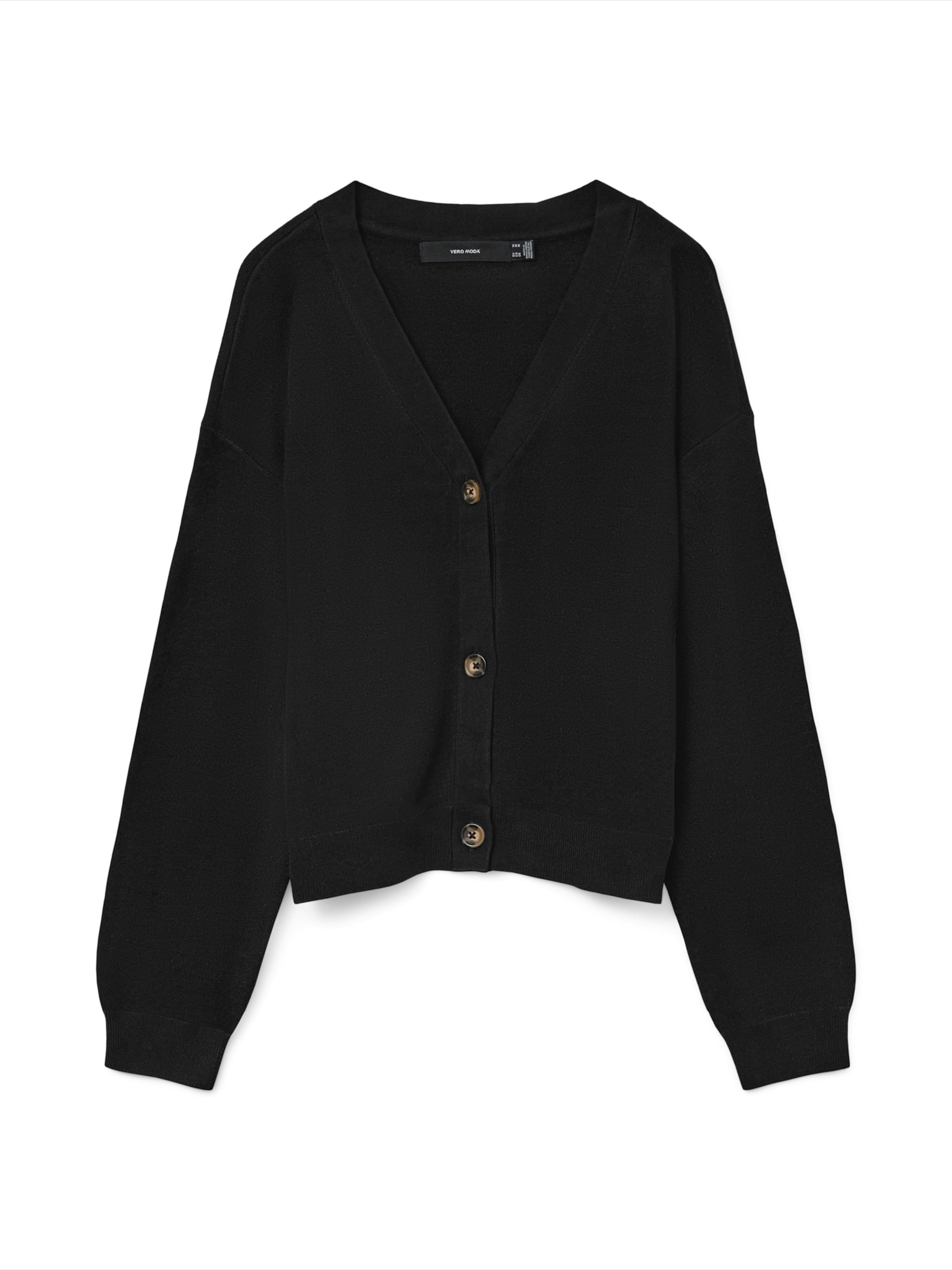 VERO MODA Knit Cardigan 'VMSaba' in Black: front
