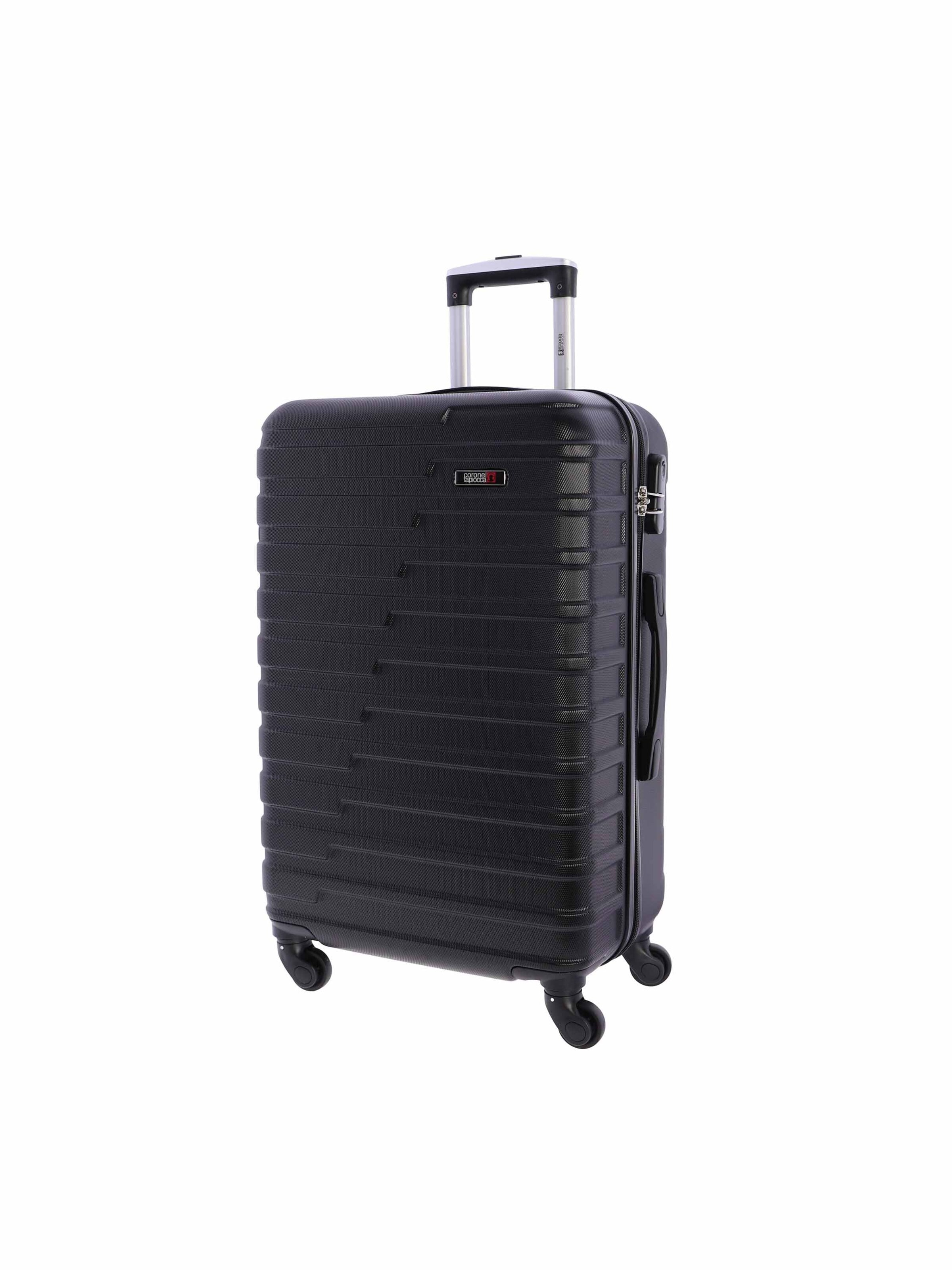 Coronel Tapioca - Carrito 'Coronel Tapioca Maleta Mediana 23 kg | Maleta de Viaje Rígida con 4 Ruedas Dobles 360º, Candado numérico y Asa Telescópica | Equipaje Resistente al Agua para Viajes en Avión' en negro: frente