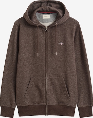 GANT Sweatjacke in Braun: Vorderseite