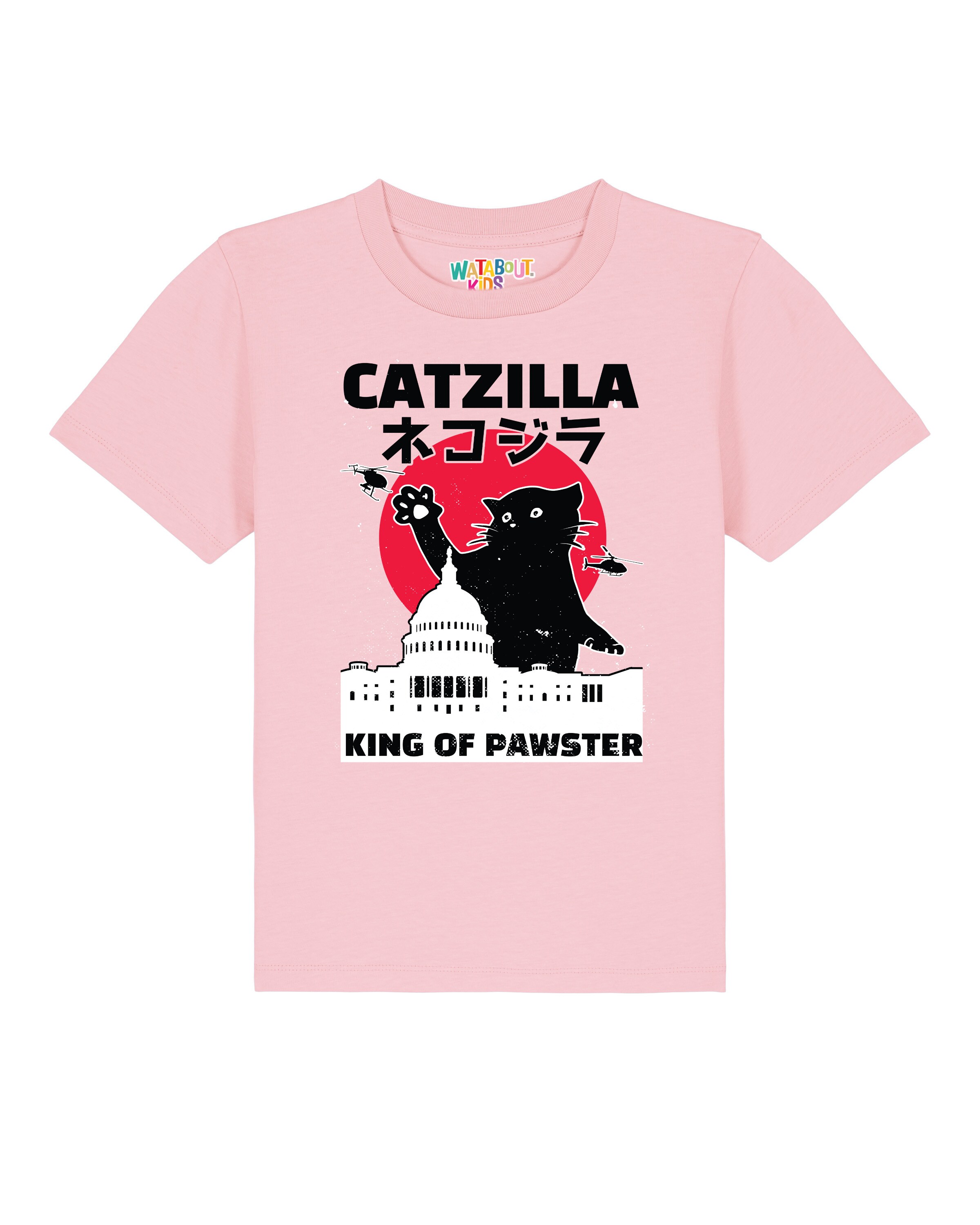 Maglietta 'Catzilla' di watabout.kids in rosa: frontale