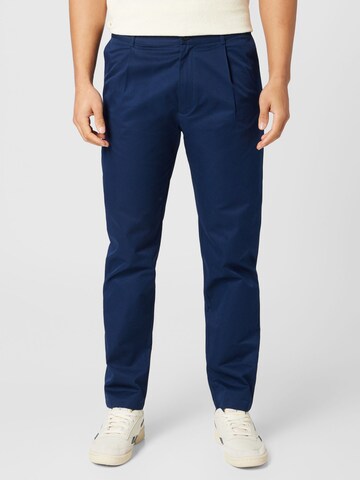 Rotholz Regular Pleat-front trousers in Blue: front