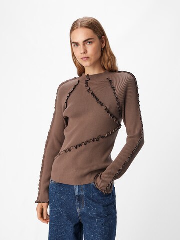 OBJECT Sweater 'OBJJanne' in Brown: front