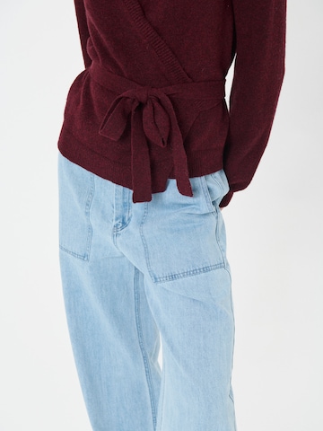 SAINT TROPEZ Knit Cardigan 'MaleenSZ' in Brown