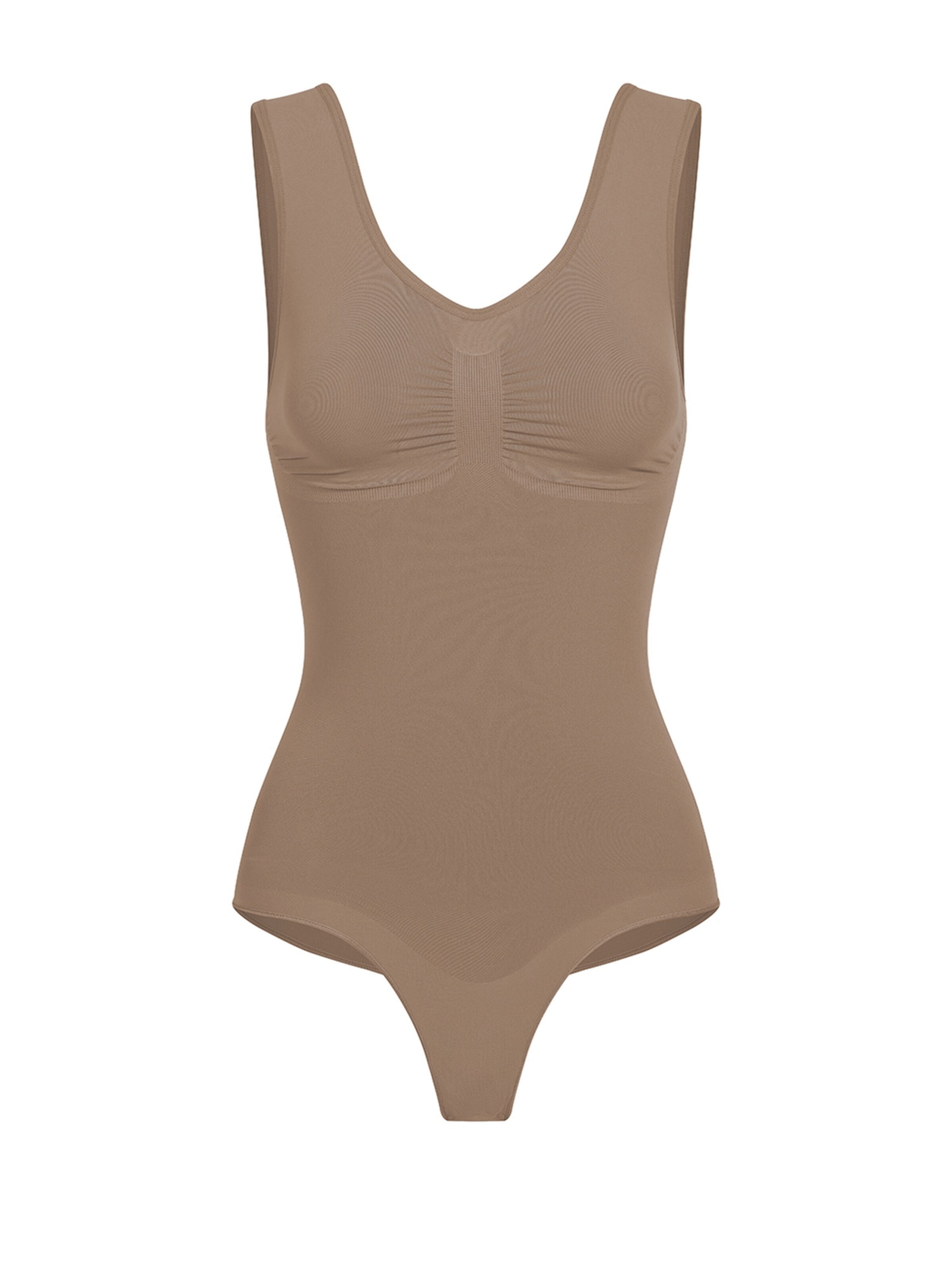 cfab (formerly creamy fabrics) Shapingbody 'Tank Bodysuit Sculpting Shapewear mit String'‌‌‌‌‌‌ in Braun: Vorderseite