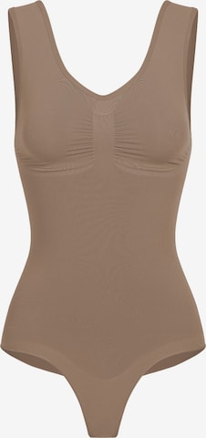 cfab (formerly creamy fabrics) Shapingbody 'Tank Bodysuit Sculpting Shapewear mit String' in Braun: Vorderseite