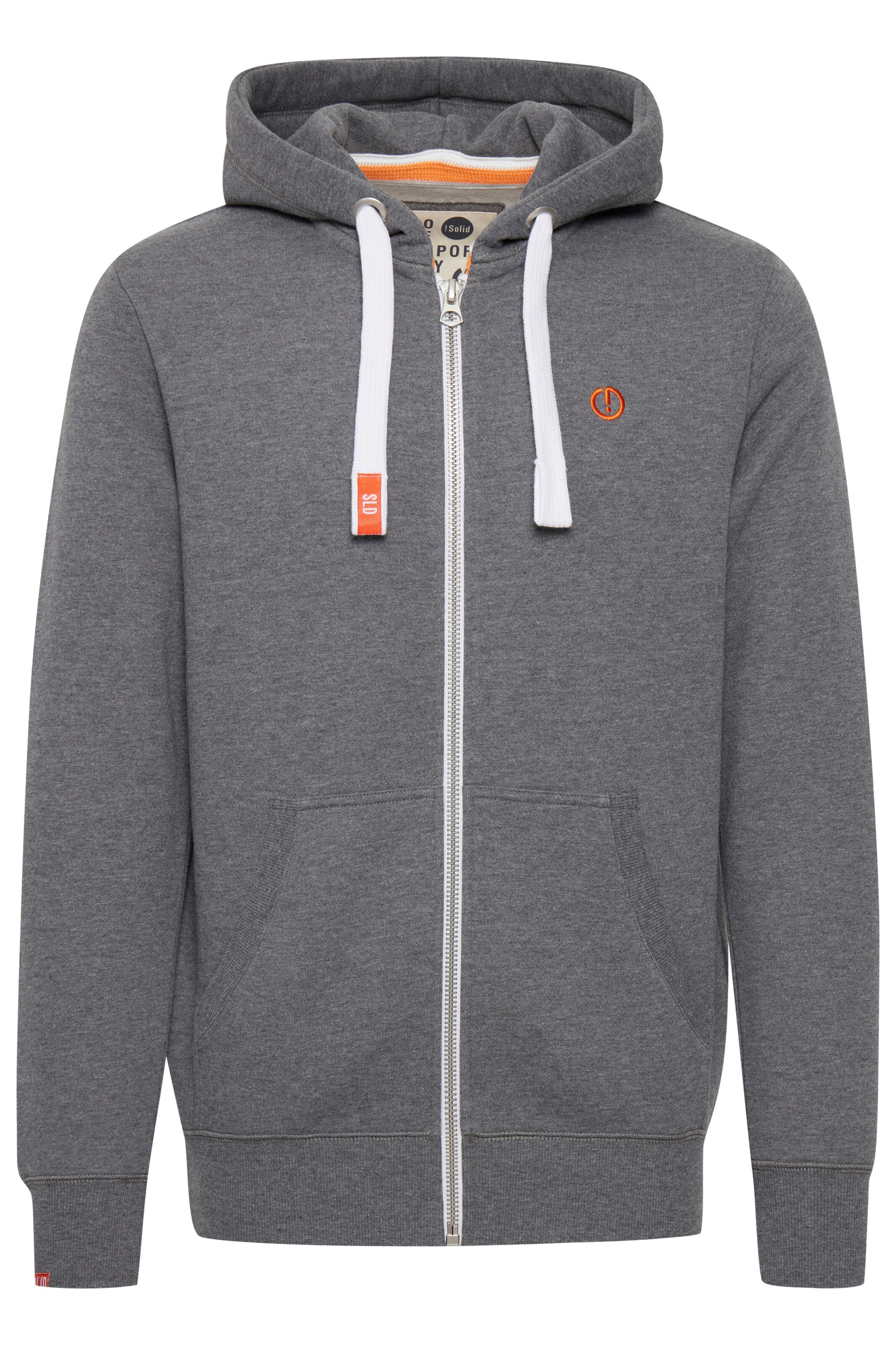 !Solid Zip-Up Hoodie 'Benn' in Grey: front