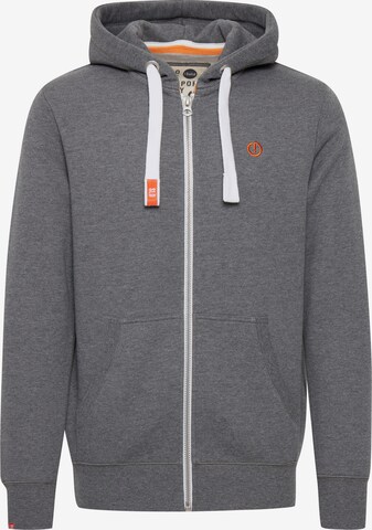 !Solid Zip-Up Hoodie 'BennZip' in Grey: front