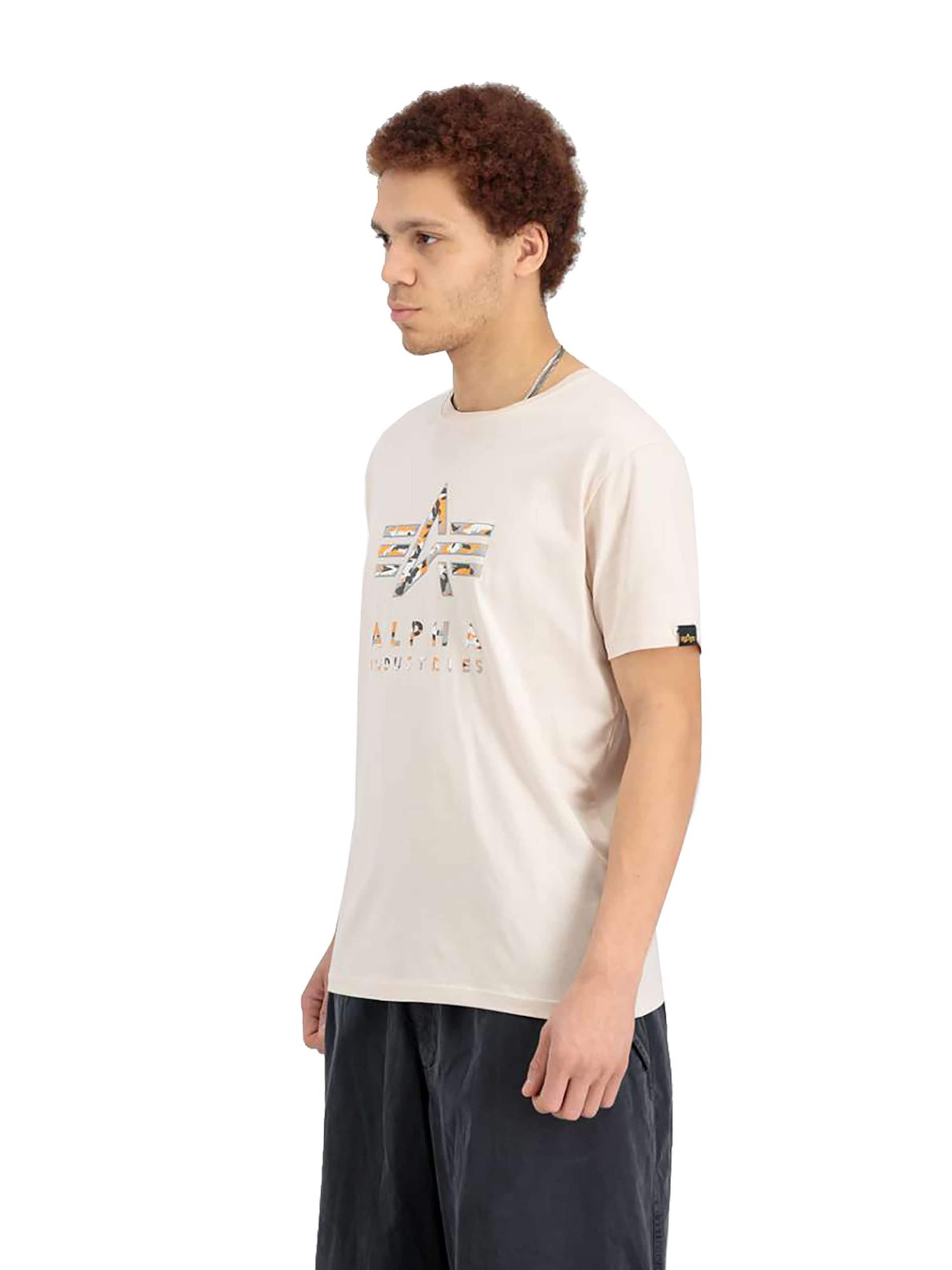 ALPHA INDUSTRIES Tričko 'Camo PP T' – bílá