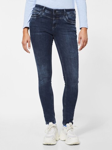 STREET ONE Slimfit Jeans in Blauw: voorkant