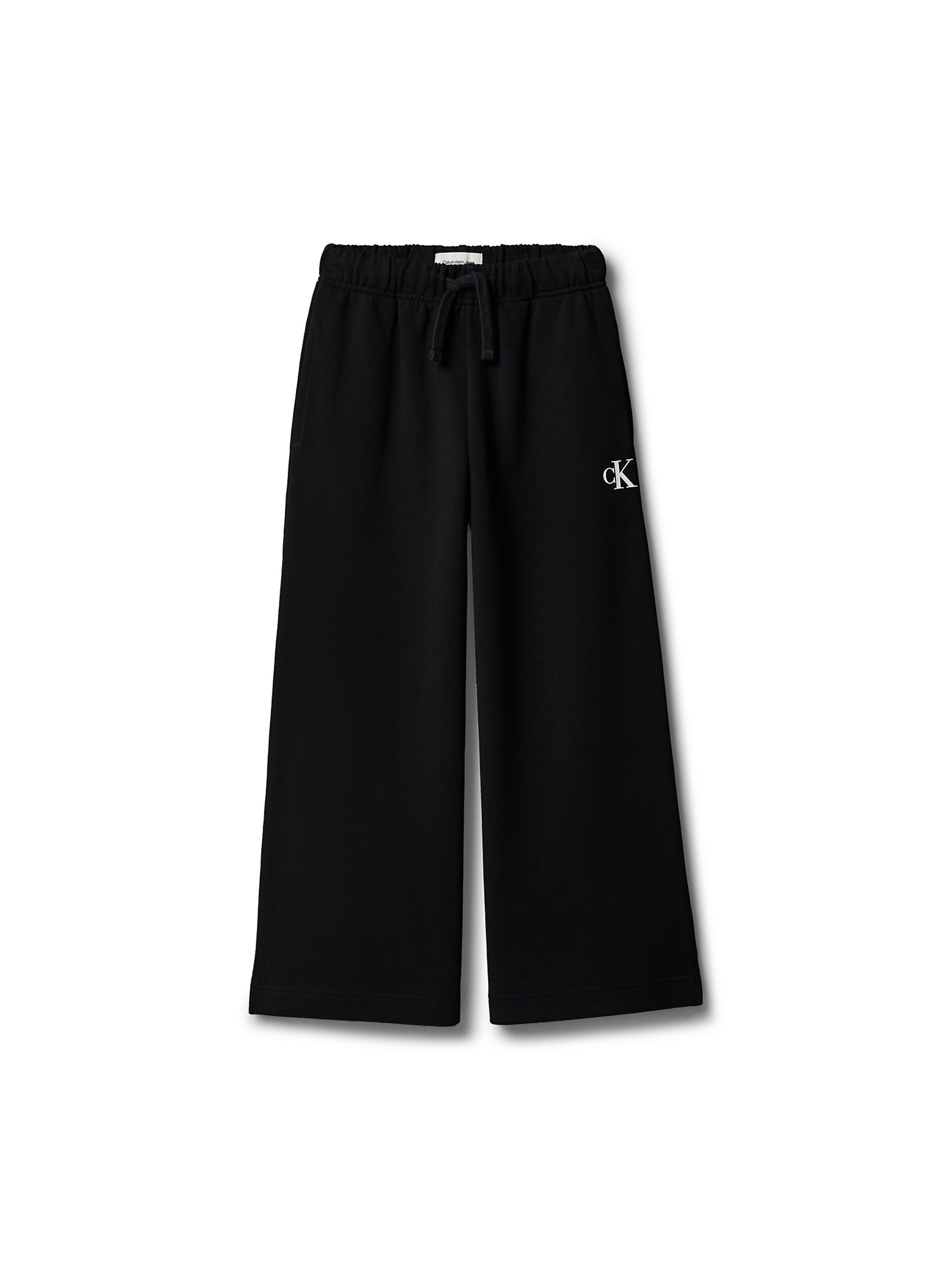 Calvin Klein Jeans Wide leg Trousers in Black: front