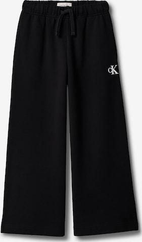 Calvin Klein Jeans Wide leg Trousers in Black: front