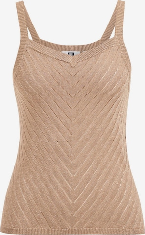 WE Fashion Gebreide top in Beige: voorkant