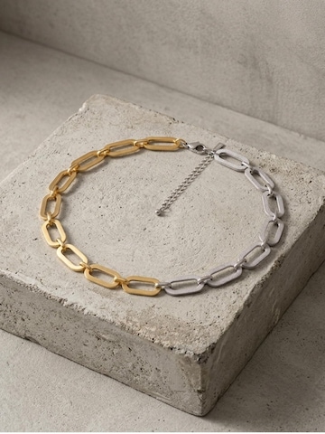 DNSK Copenhagen - Cadena 'SELMA Waterproof 18K Gold Plated Duo Tone Necklace – Brushed/Sanded Stainless Steel' en oro