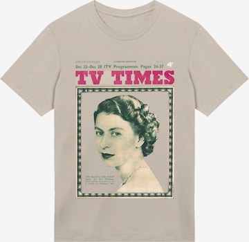 F4NT4STIC Shirt 'TV Times Queen Elizabeth II 1957 Cover' in Beige: front