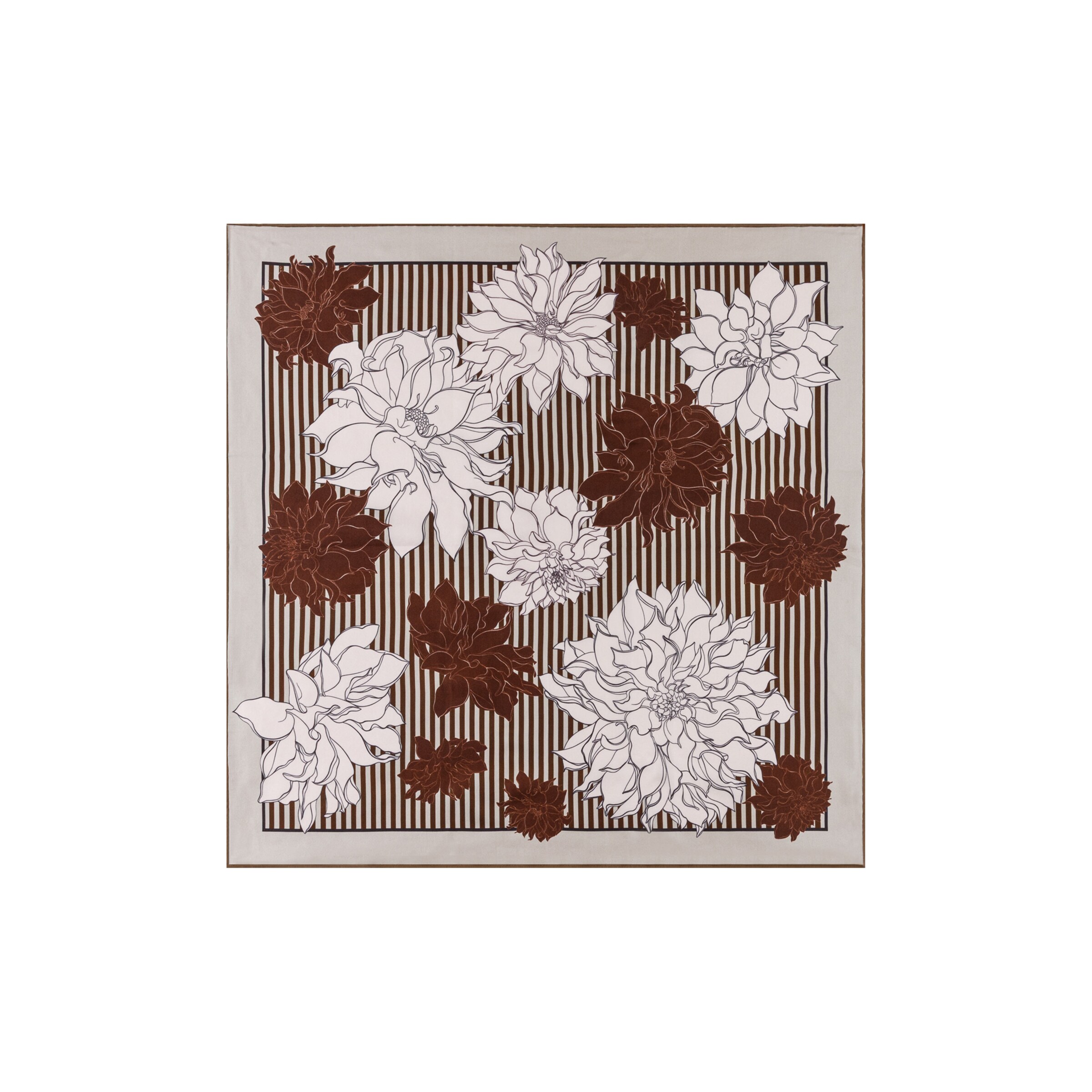 Foulard 'DAHLIAS & STRIPES' di Roeckl in beige