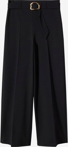 MANGO Wide leg Broek 'Amaia' in Zwart: voorkant