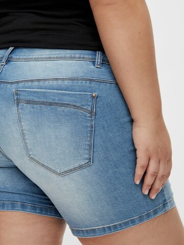 Mamalicious Curve Slimfit Jeans 'MLPASO' i blå