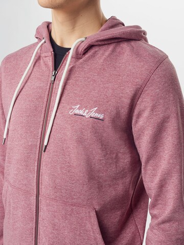 JACK & JONES Zip-Up Hoodie 'Tons' in Pink