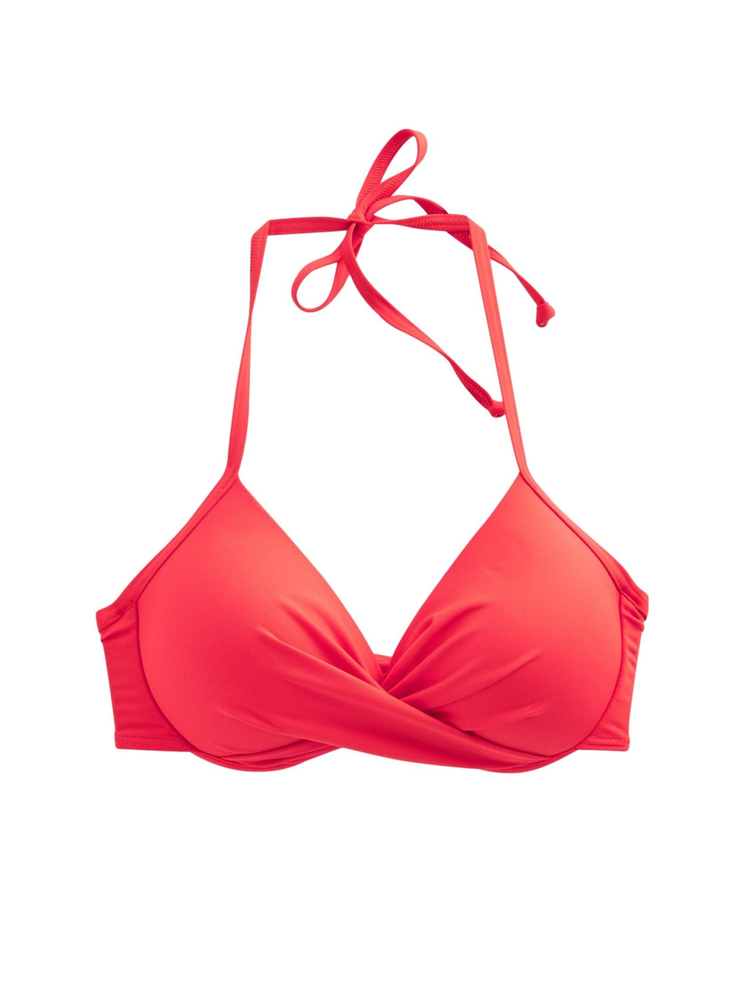 Next Сутиен с повдигащ ефект Горнище на бански в червено: отпред