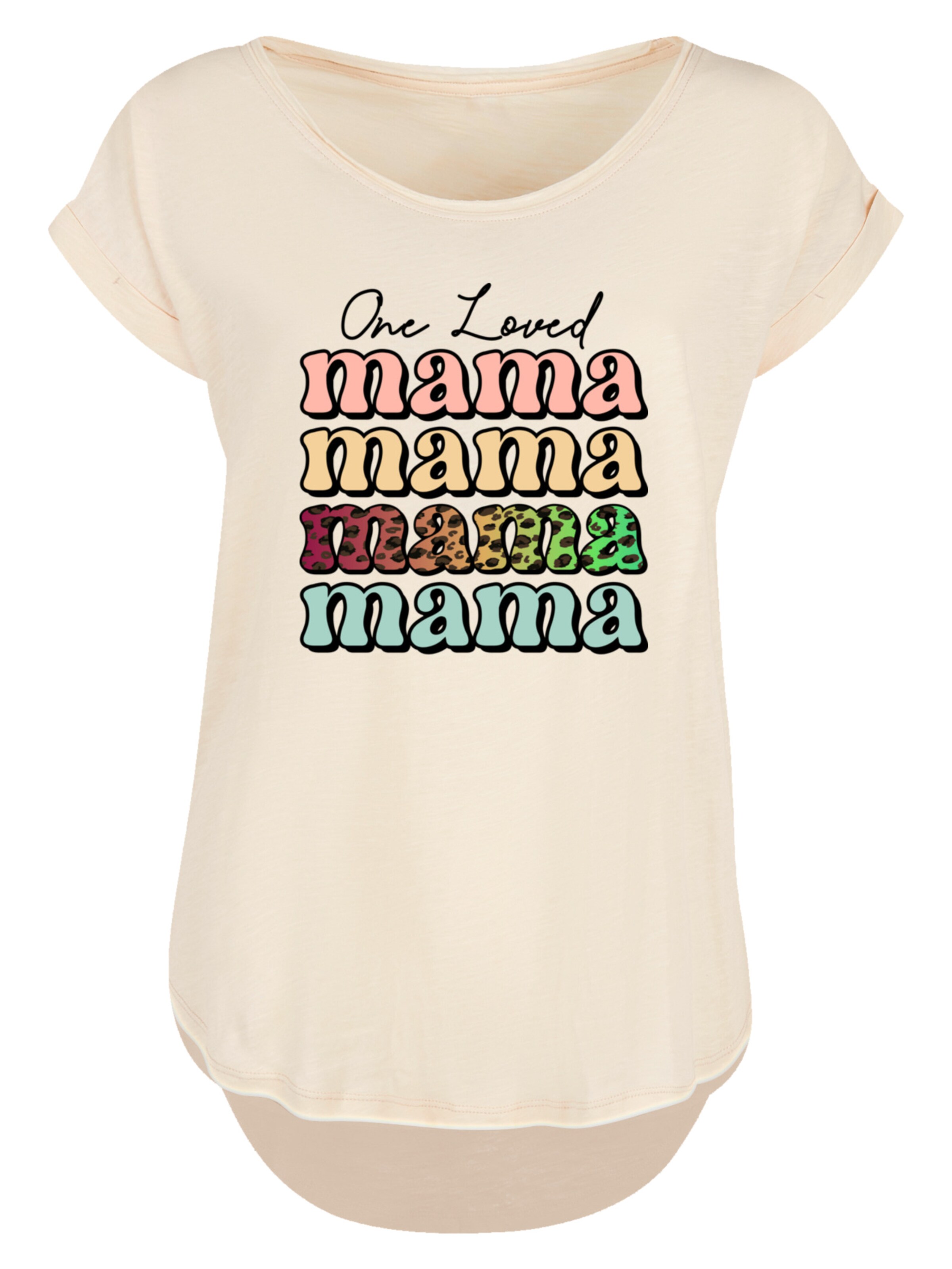 T-shirt 'Mothers Day Mama Typography Leopard Print Pastel' F4NT4STIC en beige : devant