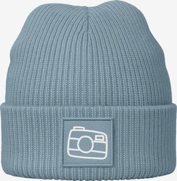 Neverless Beanie 'Kamera' in Blue: front
