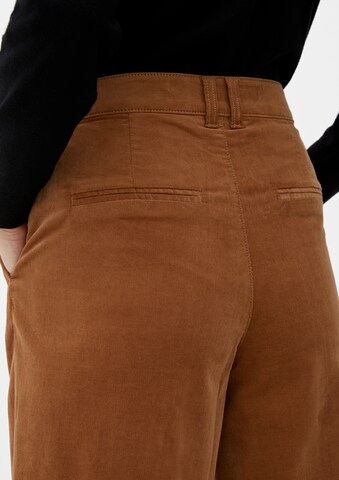 s.Oliver Wide leg Pleat-front trousers in Brown