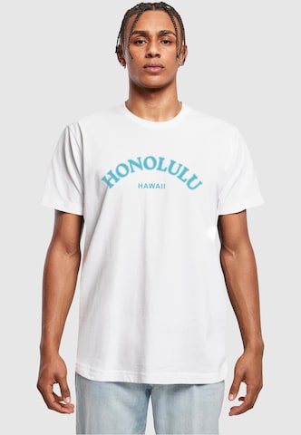 Mister Tee Shirt 'Honolulu Hawaii' in Wit: voorkant