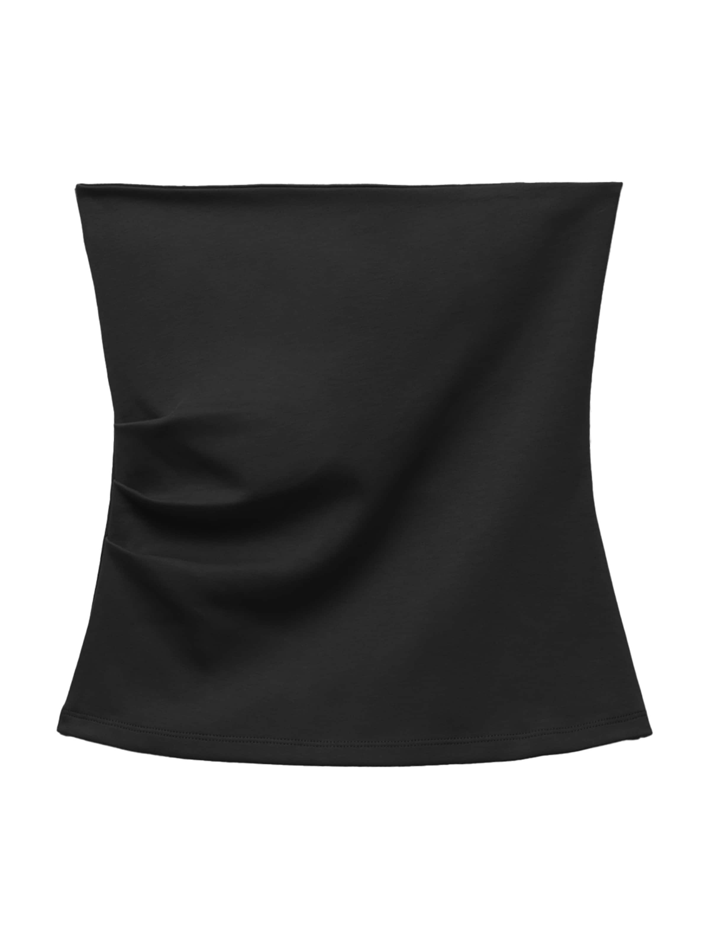 Pull&Bear Top | črna barva: sprednja stran