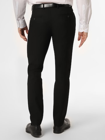 Coupe slim Pantalon à plis ' Kalifornia ' Finshley & Harding en noir