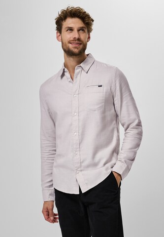 Street One MEN Regular fit Button Up Shirt in Beige: front