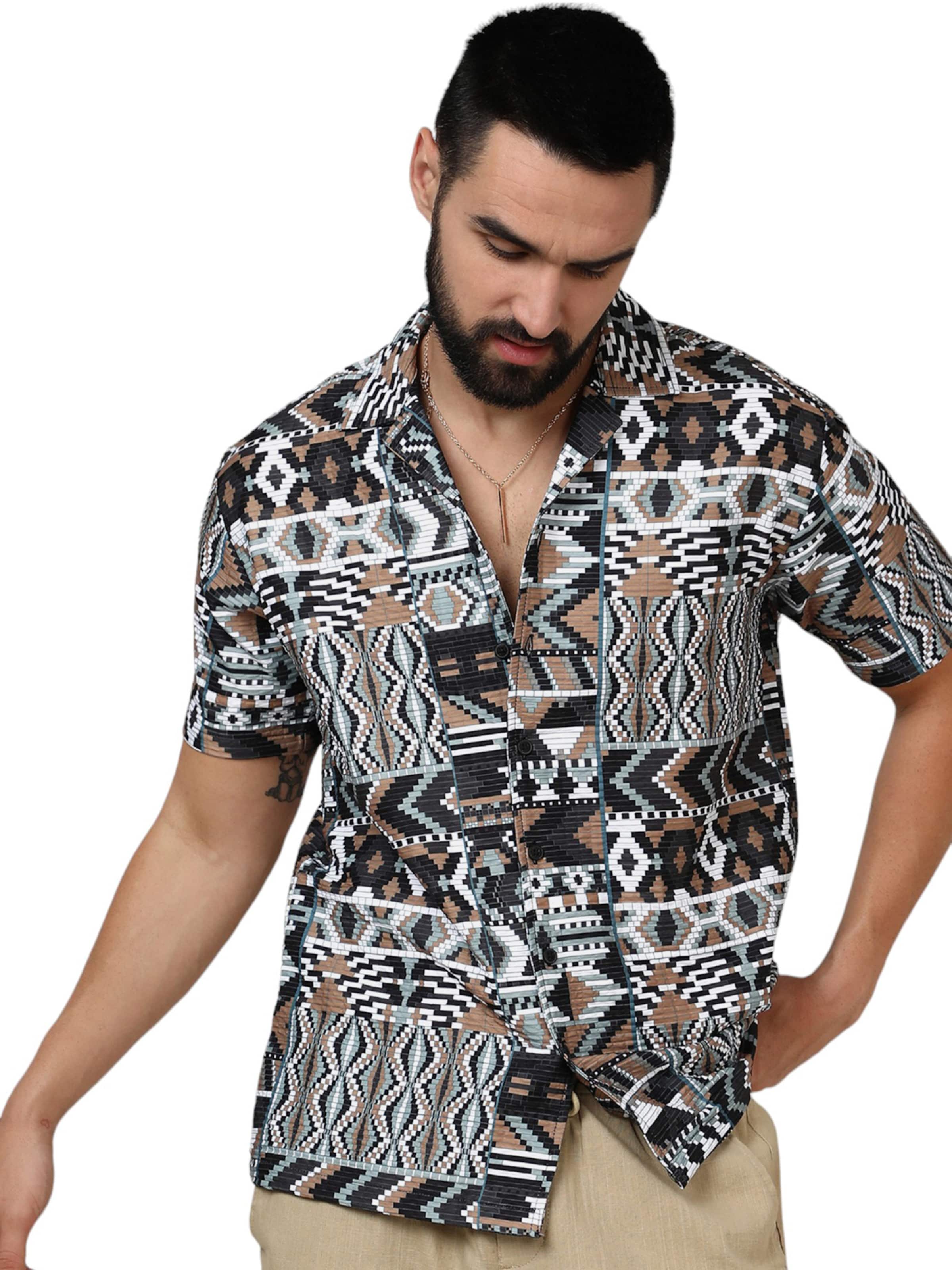 Campus Sutra Regular fit Button Up Shirt 'Iker' in Mixed colours